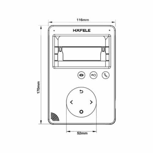 Màn hình cửa Hafele SLEEK 4.3" - Nút nhấn cảm ứng 959.23.084 6 Kích thước Màn hình cửa Hafele SLEEK 4.3