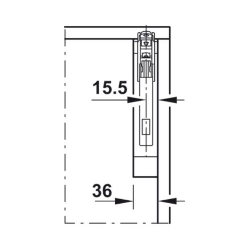 Bộ tay nâng FREE FLAP 1.7 Hafele 493.05.832 nắp xám 7 Thiết kế của Bộ tay nâng FREE FLAP 1.7 Hafele 493.05.832 nắp xám