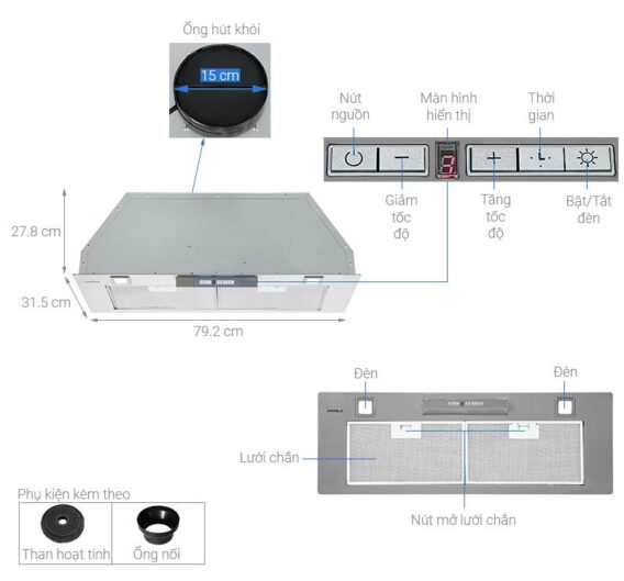 Máy hút mùi âm tủ Hafele HH-BI79A 533.80.038 10 Hướng dẫn vận hành của Máy hút mùi âm tủ Hafele HH-BI79A