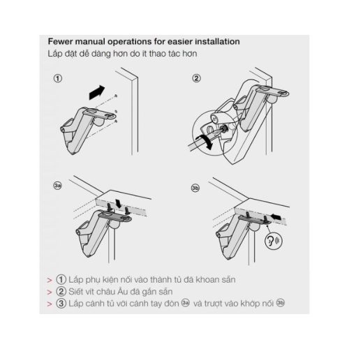 Tay nâng Hafele Free Space 1.11 B 493.05.910 5 Hướng dẫn lắp đặt của tay nâng Hafele Free Space 1.11 B 493.05.910