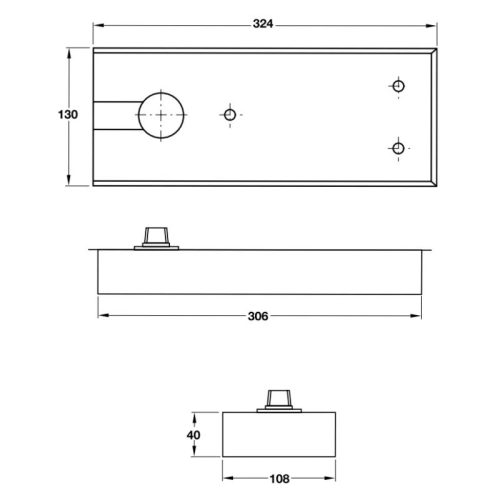 Bản lề sàn EN-3 100kg Häfele DIY 499.30.114 3 Kích thước bản lề sàn EN-3 Häfele DIY 499.30.114