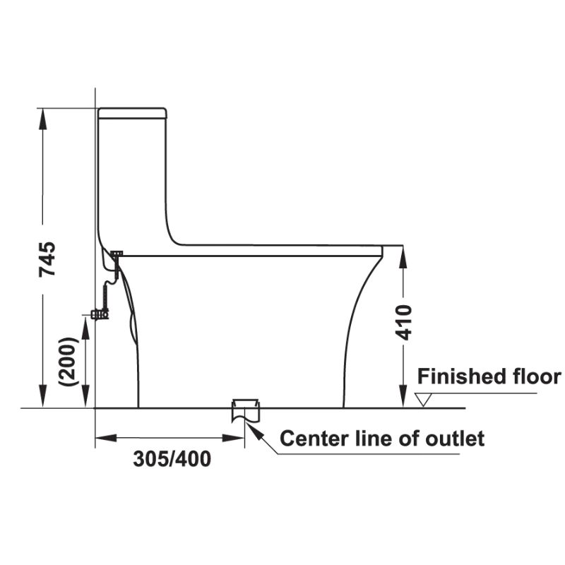 Kích thước bồn cầu 1 khối Sapporo Hafele 588.79.408 Kích thước bồn cầu 1 khối Sapporo Hafele 588.79.408