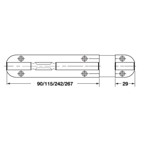 Kích thước chốt gài cửa 152mm Hafele DIY 489.71.310