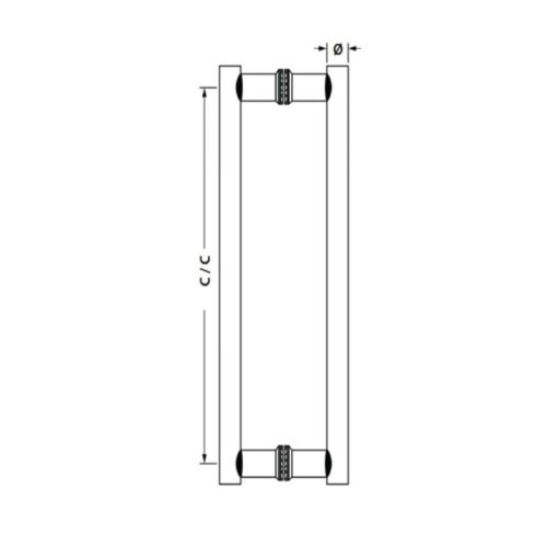 Kích thước tay nắm kéo chữ H dài 1200 mm Hafele 903.08.506