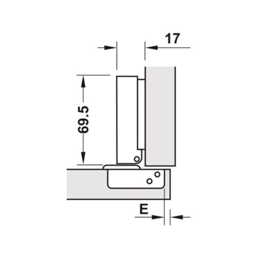 Bản lề trùm ngoài Metalla SM 110° giảm chấn Hafele 315.11.750 3 Kích thước bản lề trùm ngoài Metalla SM 110° giảm chấn Hafele 315.11.750