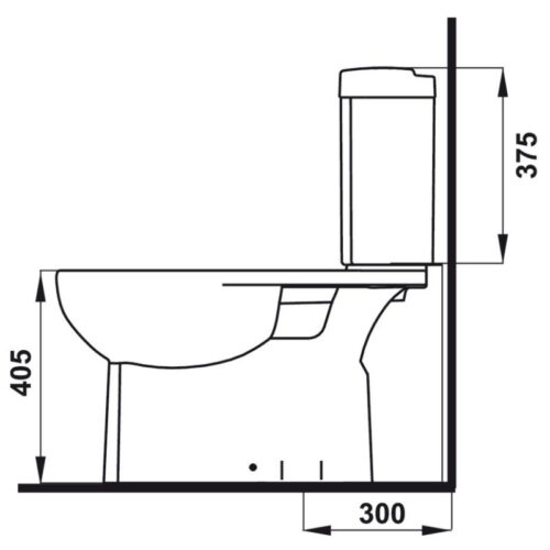 Kích thước bồn cầu 2 khối Compact Hafele 588.79.405